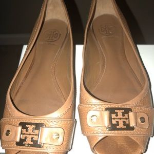 Tory Burch Peep Toe Flats